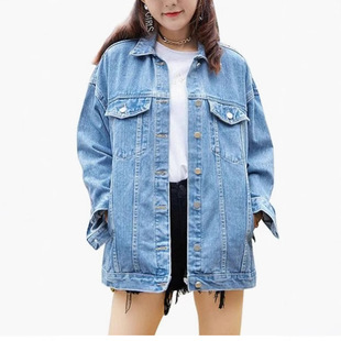 Independent Station Explosions Amazon AliExpress Denim Coat Women's Trendy Old Washed Jacket Denim Top