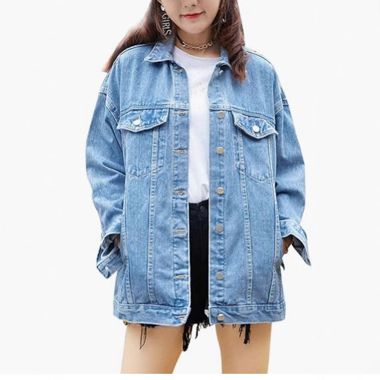 Independent Station Explosions Amazon AliExpress Denim Coat Women's Trendy Old Washed Jacket Denim Top