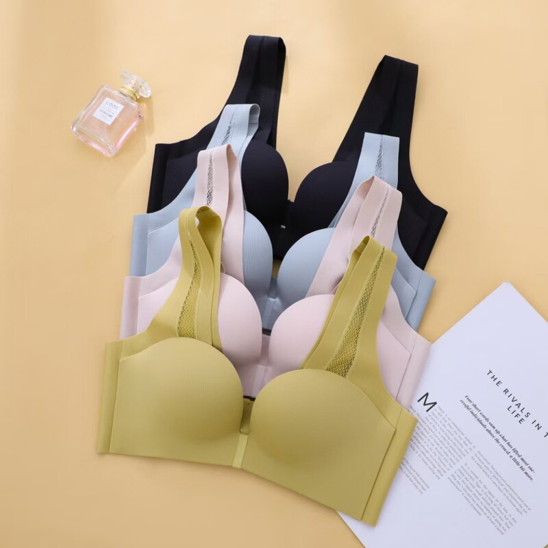 ワンピースシームレス下着女性用夏用小胸プッシュアップノンワイヤースリーピングバスト調整ブラジャー2025|undefined