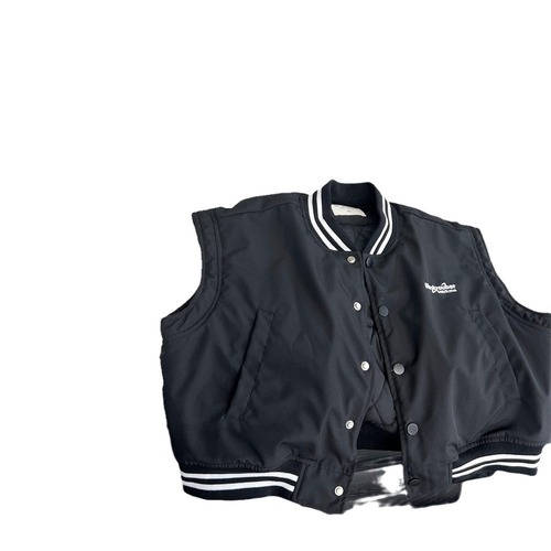 Winter Children's American Street Style Fleece Vest for Boys and Girls Loose Workwear Thick Embroidered Letter Cotton Back Vest