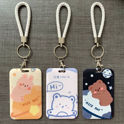Cute cartoon card set, meal card, student ID card, work permit, school card, bus card, access control, campus hard transparent protective cover