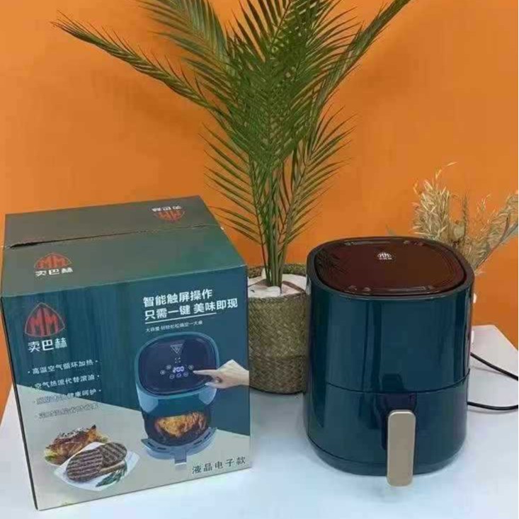 Selling Bach 6 Liter Touch Screen Air Fryer Household Large Capacity Electric Fryer Intelligent Oil-Free Multi-Function Cross-Border