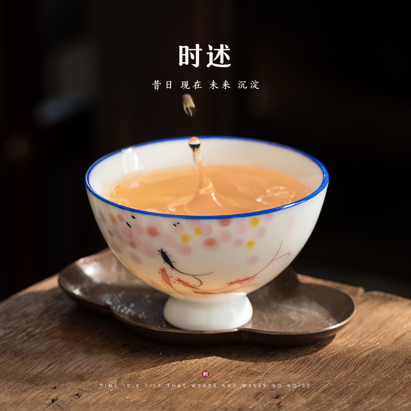 Pintado a mano taza de té de cerámica Kung Fu taza de té japonés solo maestro taza 6 taza conjunto caja de regalo taza de té del hogar DE