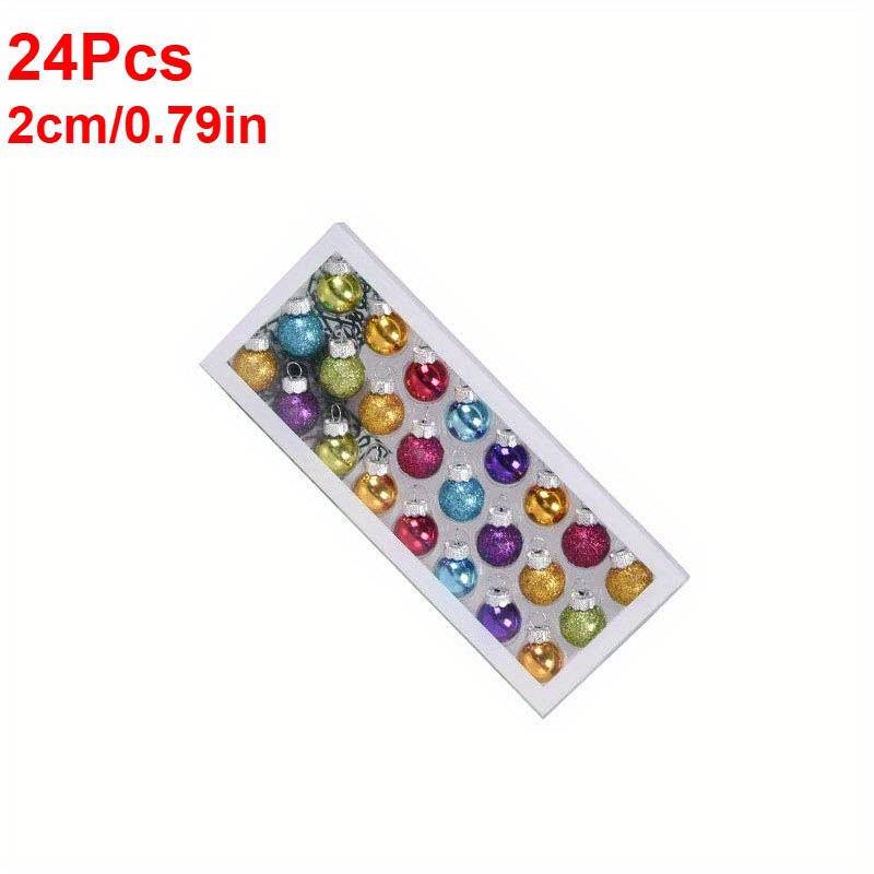 Colgante de Navidad de punto transfronterizo Bola de Navidad de vidrio de colores mezclados de varios estilos creativos Bola de decoración de árbol de Navidad 24PCS
