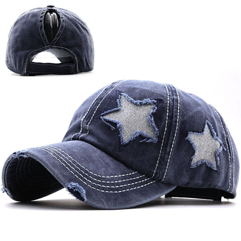Wholesale Accessories Broken Hole Five-pointed Star Baseball Cap Nihaojewelry display picture 12