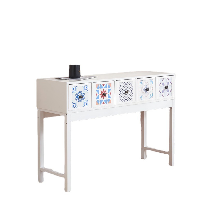 Venta al por mayor de almacenamiento de hierro vintage pintado pecho de cajones gabinete pasillo pequeño apartamento TV gabinete dormitorio almacenamiento balcón gabinete