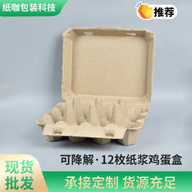 12枚纸浆鸡蛋盒3×4可降解鸡蛋托超市售卖鸡场运输抗压抗震蛋托