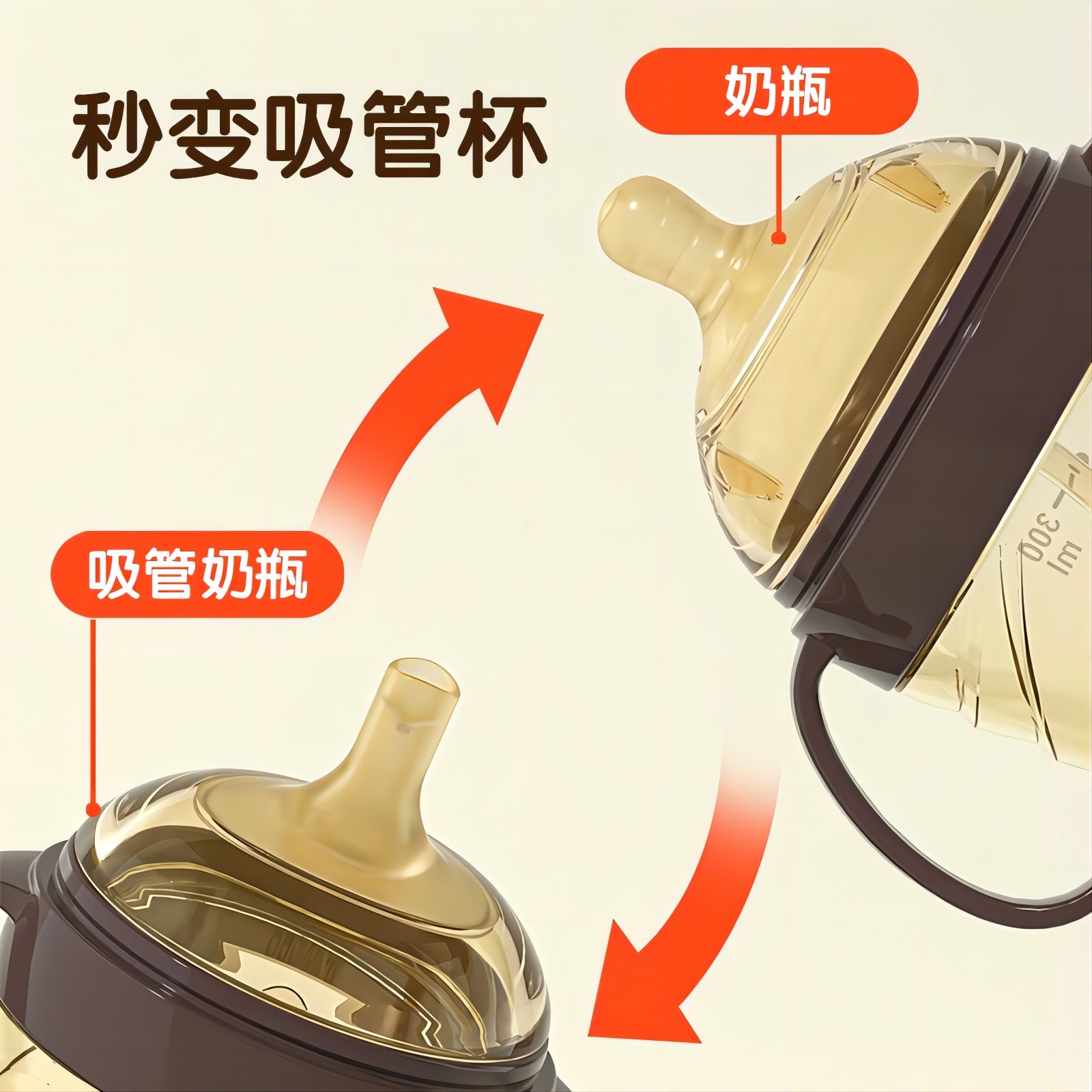 Double Love 300ml7.2 Ultra-Wide Mouth Ppsu Bottle Baby Weaning Artifact Drinking Milk and Water Imitation Breast Milk Bottle