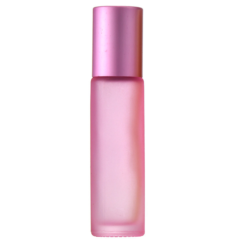 Venta al por mayor de 10ml botella de bolas de vidrio de colores botella de bolas mate y protegida de la luz botella de spray de perfume de 5ml botella de aceite esencial