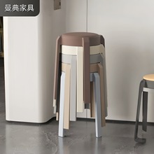 【严选】家用软包圆凳可代发可叠放软包凳子客厅卧室轻奢风软包凳