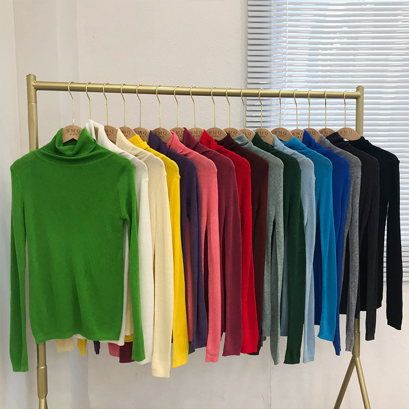 Fine-Spun Slightly See-Through Cashmere Sweater Women's High-Neck Thin Slim Slim Wool Bottoming Sweater Knitted 2025 Autumn and Winter New Style