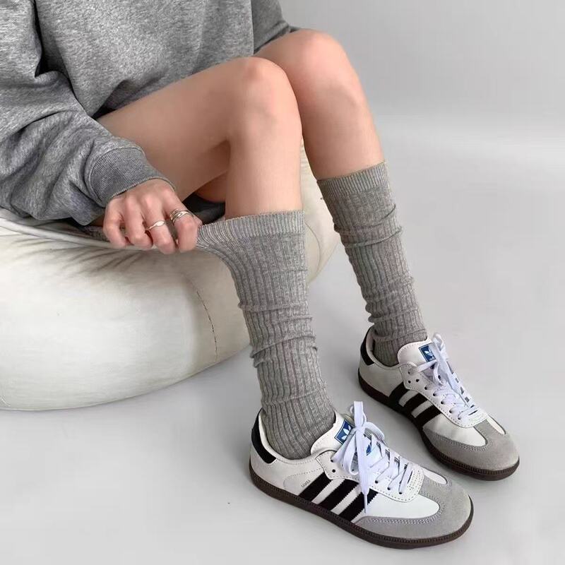 Xinjiang Cotton Pure Cotton Calf-Length Socks for Women, Summer Breathable Seamless Vertical Stripe Thin Long Socks, Versatile Mid-Calf Length Xinjiang Cotton Pure Cotton Calf-Length Socks for Women, Summer Breathable Seamless Vertical Stripe Thin Long Socks, Versatile Mid-Calf Length