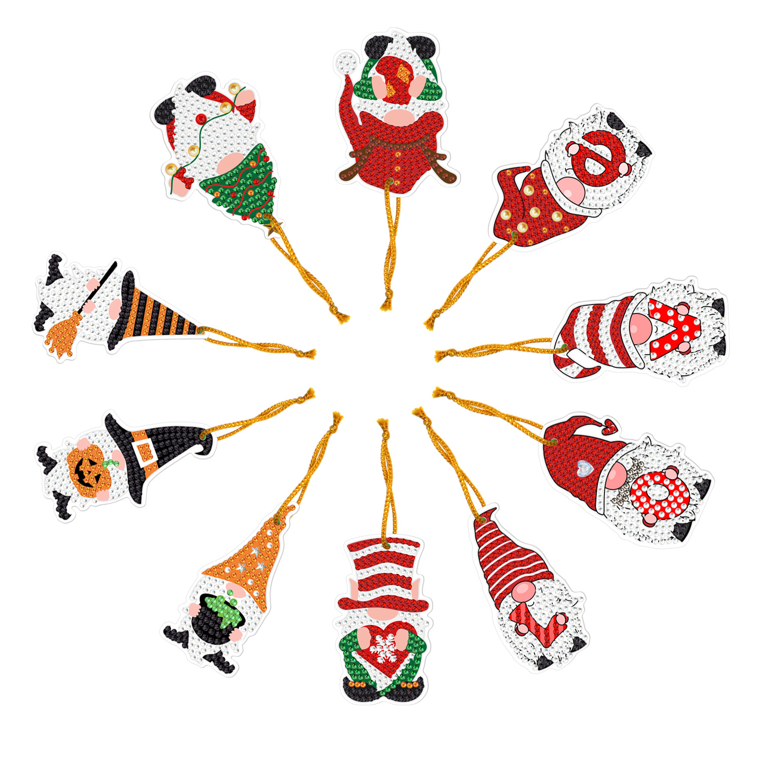 Pintura de diamantes perimetral pintura de diamantes de Navidad colgar adornos 5D tarjeta de papel decoración pintura de diamantes se puede distribuir