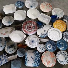 陶瓷杂件盘碗杯INS风波西米亚卡通清仓甩卖按吨库存批发外贸杂货