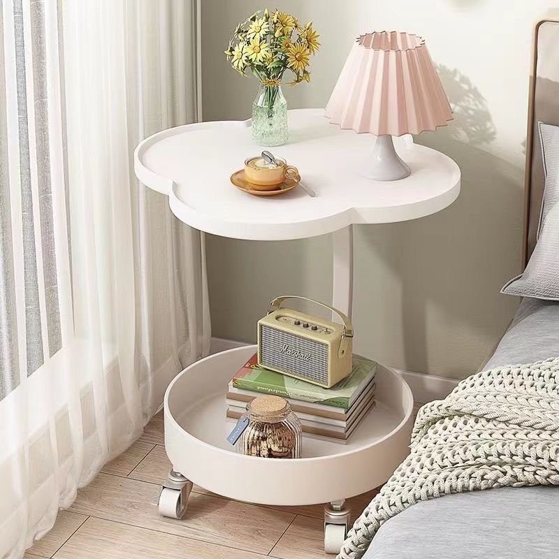 Modern Simple Home Mobile Coffee Table Living Room Cream Style Sofa Side Table Creative Side Table with Wheels Light Luxury Small Coffee Table