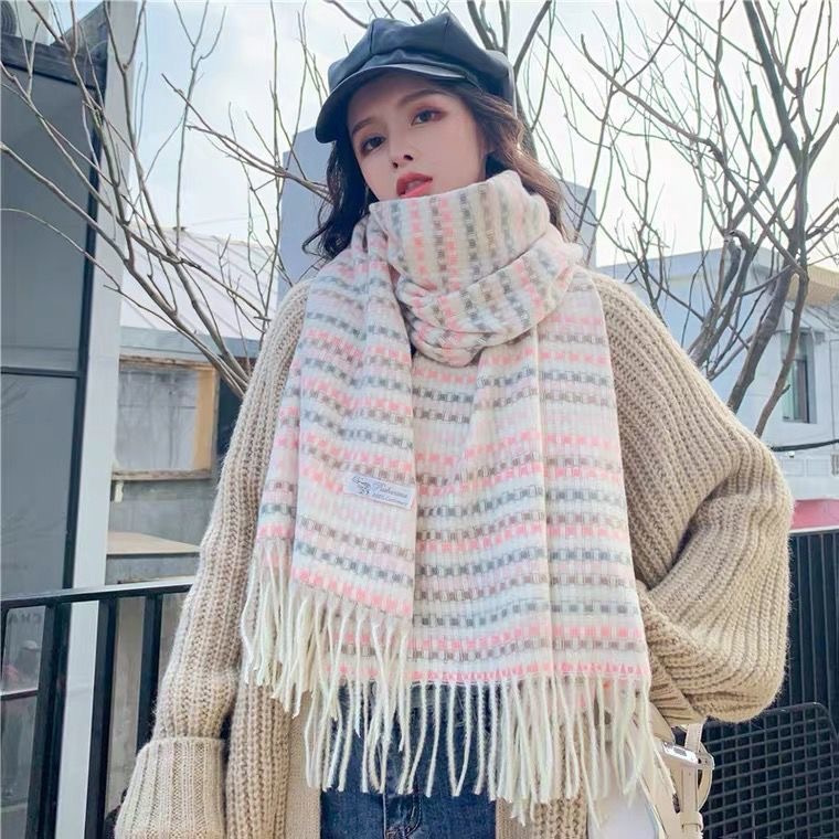 Nueva versión coreana de invierno, estilo Xiaoxiang, bufanda secundaria para niñas, versátil para estudiantes de invierno, bufanda gruesa, linda niña_voghion.com