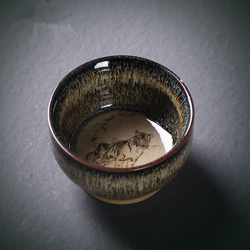十二生肖功夫茶杯建盏主人杯单杯子窑变茶具品茗杯单个陶瓷小茶盏