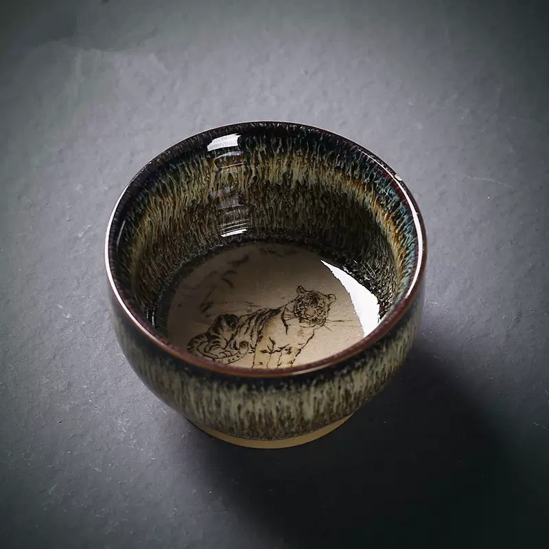 十二生肖功夫茶杯建盏主人杯单杯子窑变茶具品茗杯单个陶瓷小茶盏