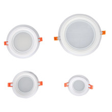 外销薄款SMD贴片LED玻璃灯圆形方形筒灯面板灯双色三色变光5W