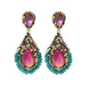 Earrings, advanced retro crystal, European style, high-quality style, light luxury style