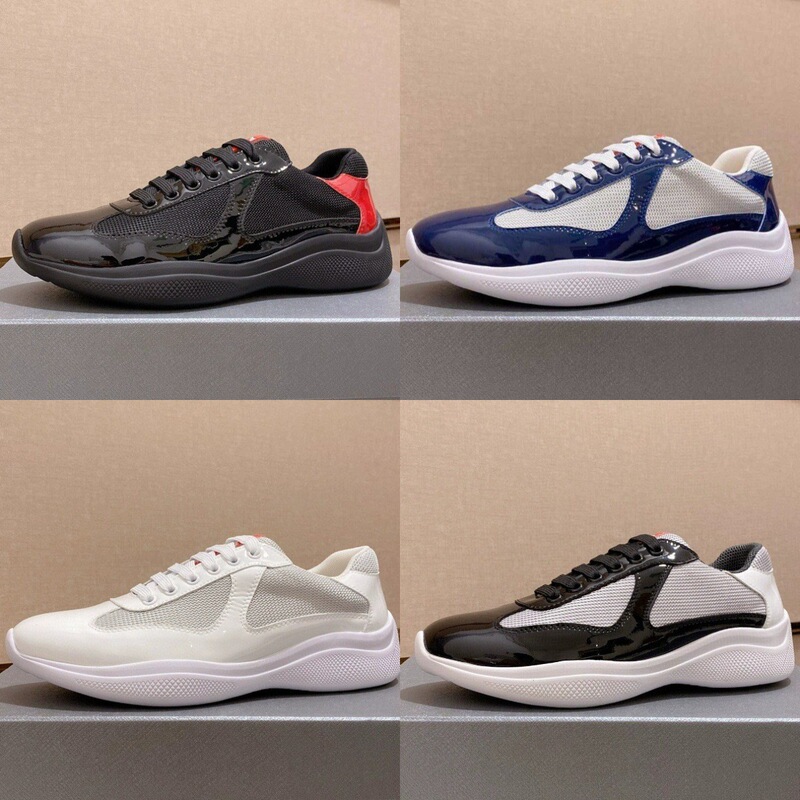 European High Version Men's Patent Leather Mesh Breathable Running Shoes Fashionable Colorful Personalized Casual Versatile Sports Shoes