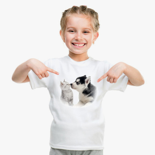 Wish Cat Print Loose Casual Women's T-Shirt