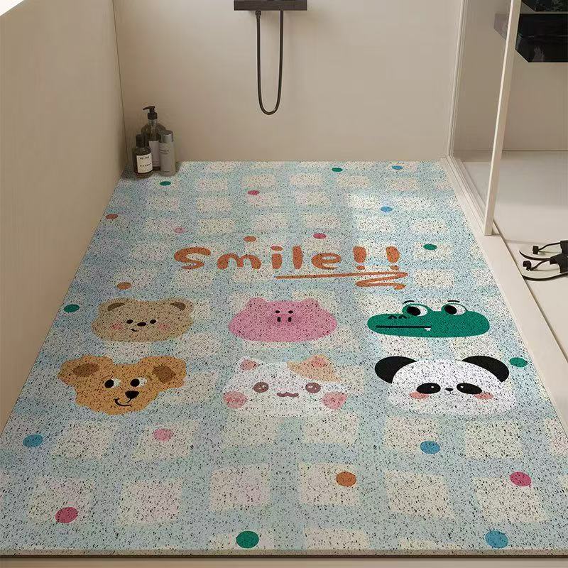 Cross-Border Silk Loop Bathroom Floor Mat, Full-Cover Hollow Carpet for Bathroom and Shower Room, Children's Non-Slip Anti-Fall Bath Mat