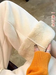 保暖加绒运动裤女时尚宽松显瘦束脚卫裤2025年秋冬季外穿休闲裤子