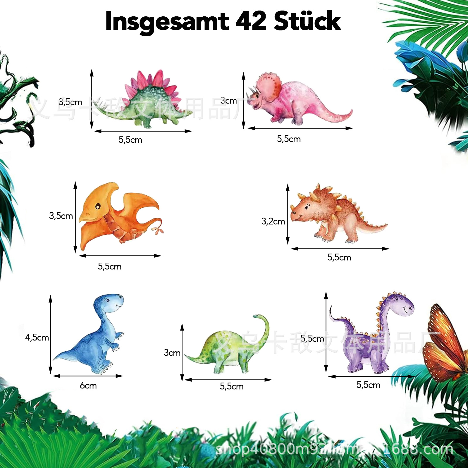 Acuarela dinosaurio 50 piezas/caja