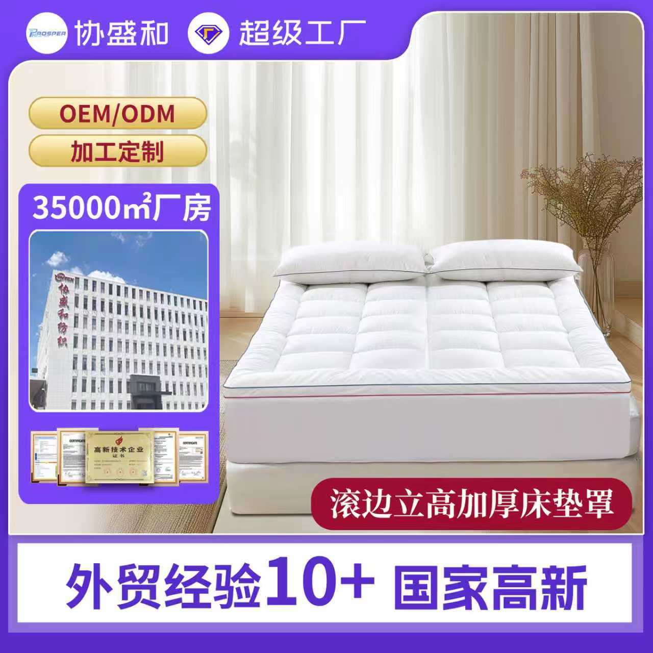 Protector de colchón grueso con terciopelo de plumas para uso doméstico, colchoneta para dormir, protector de colchón, ropa de cama, protector de colchón, exportación transfronteriza.