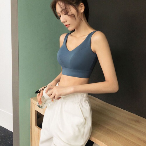Wake up vest line big breast sports bra women's shock-proof anti-sagging fitness bra high-strength beautiful back yoga vest