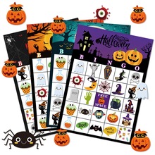 万圣节bingo游戏聚会桌牌卡南瓜儿童家庭聚会成人24个玩家游戏