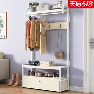 Ft Hanger Floor Bedroom Household Simple Corner Coat Rack with Storage Cabinet Entrance Entrance Entrance Hallway Clothes Hanging