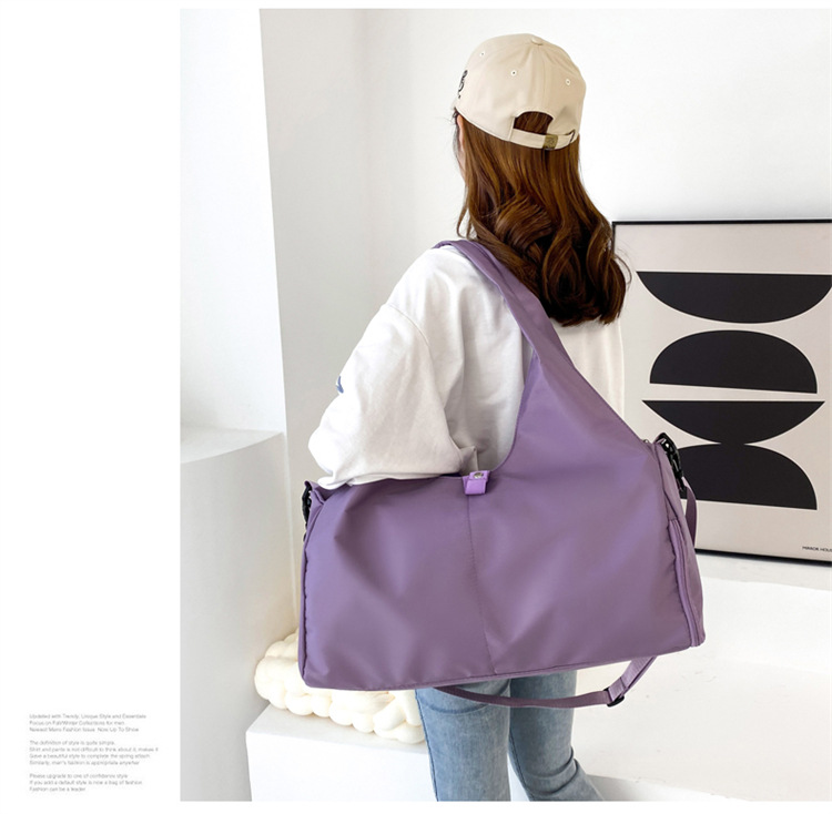 Solid Color Pattern All Seasons Season Women'S Gender Basic, Sports Style Oval Shape Medium Size Women'S Basic Sports Solid Color Oxford Cloth Waterproof Travel Bags
