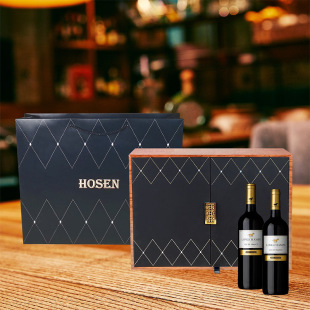 4 Bottles of Red Wine Packaging Box Carton Leather Box Importer Plus Logo Unit Welfare Gift Box Shanghai Factory Direct Sales
