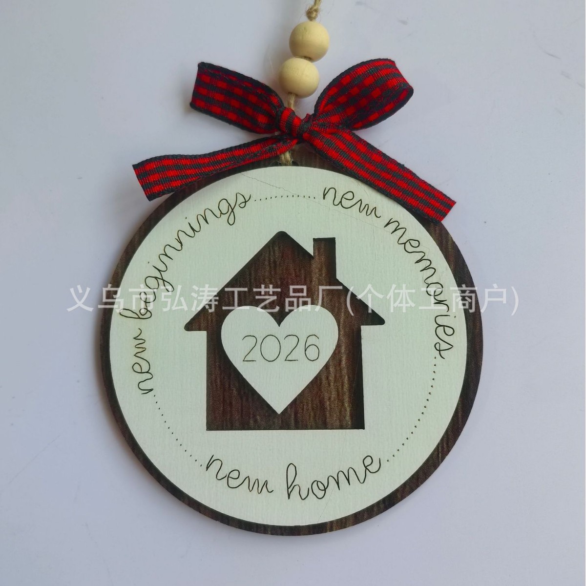 Decoración colgante 2026 nuevo mejor regalo de mudanza decoración de madera decoración para el hogar decoración del árbol de Navidad rojo
