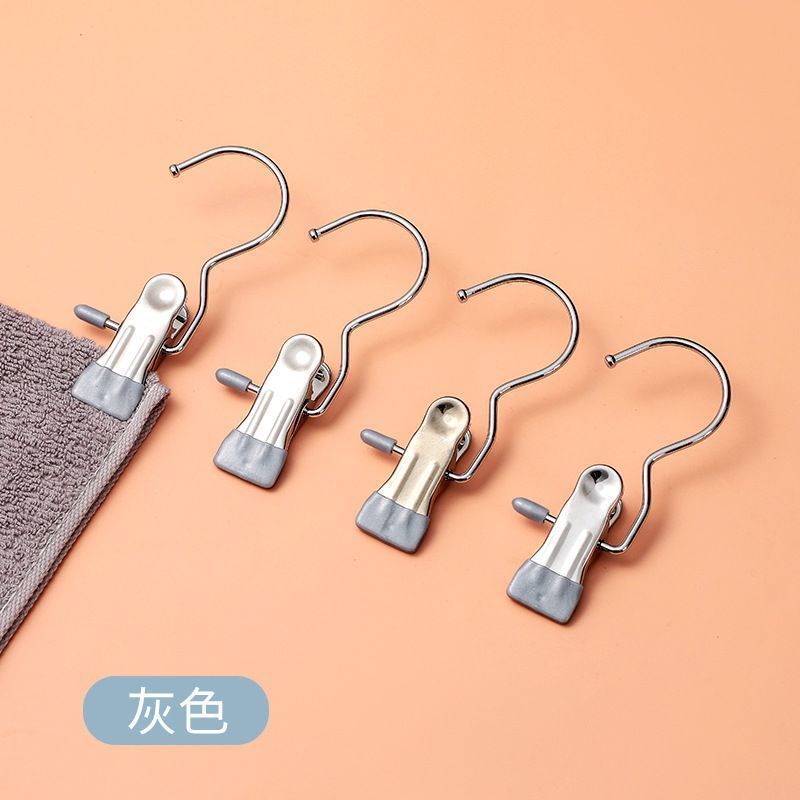 Clip calcetines multifuncionales con gancho sombrero clip de almacenamiento sin costuras ropa interior antideslizante calcetines clip de metal clip pequeño portátil