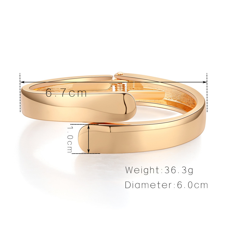 Simple Glossy Spring Opening Alloy Bracelet display picture 1