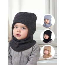 A 28444 Solid warm baby knit beanie ��ɫ��ůӤ����֯ñ