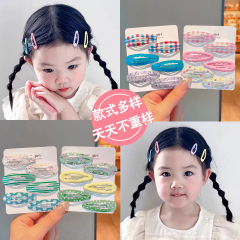 儿童彩色波浪碎发bb夹女童侧边发夹刘海前额夹子女孩可爱发饰批发