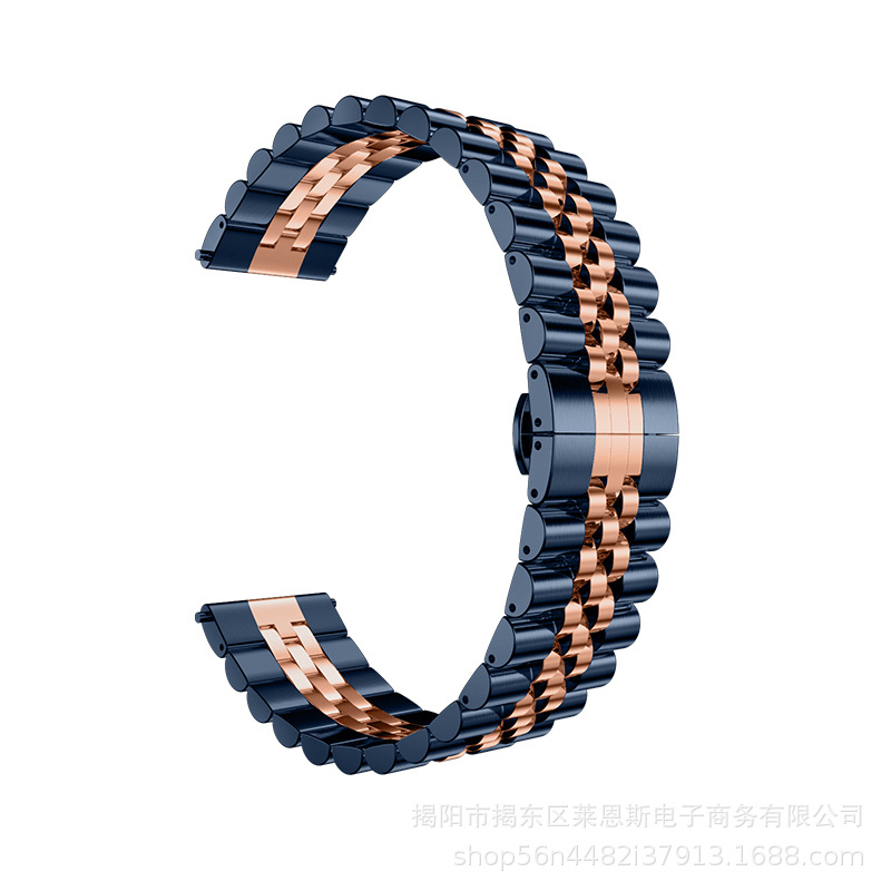 Adecuado para applewatch Apple Correa nuevo trabajo vaca anillo cinco cuentas de acero inoxidable metal Samsung Huawei