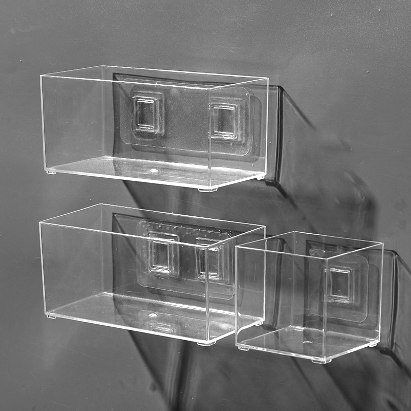 Desktop Storage Box Wall-Mounted Acrylic Transparent Narrow Strip Mobile Phone Remote Control Work Station Kitchen Cosmetics Storage Rack