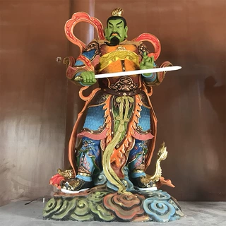 道观订购彩绘四大金刚神像 青龙 白虎 朱雀 玄武四大护法神像