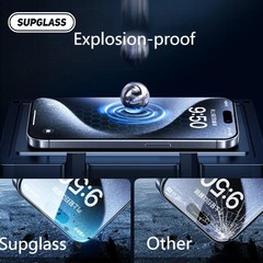 Supglassアップル康寧ガラス膜はiPhone15Pro全画面防塵防打高精細保護膜を適用します。