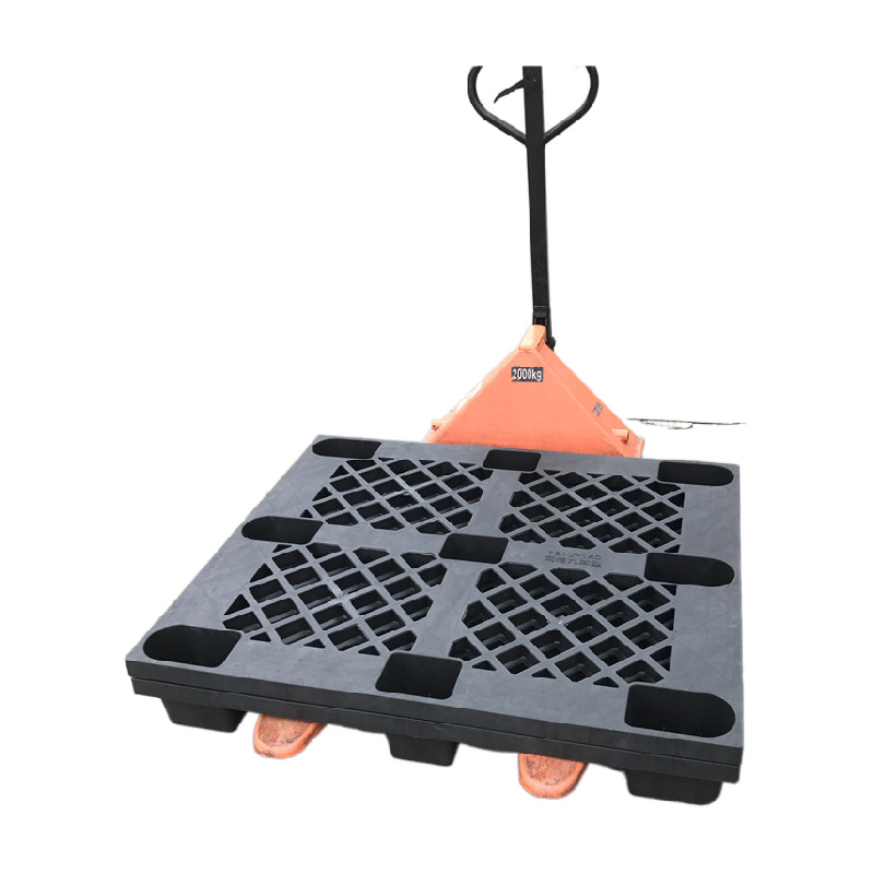 厂家现货1210轻型九脚塑料托盘 东莞广州深圳黑色九脚托盘栈板