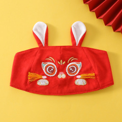 Baby Rabbit Fontanelle Hat, Headband, Unisex Infant, National Trend Hat, Children's Chinese Style, Four Seasons Hat, MZ1907
