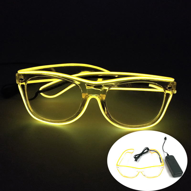 Lentes transparentes LED gafas luminosas de noche bar animador luminoso prop fiestas de música gafas flash LED