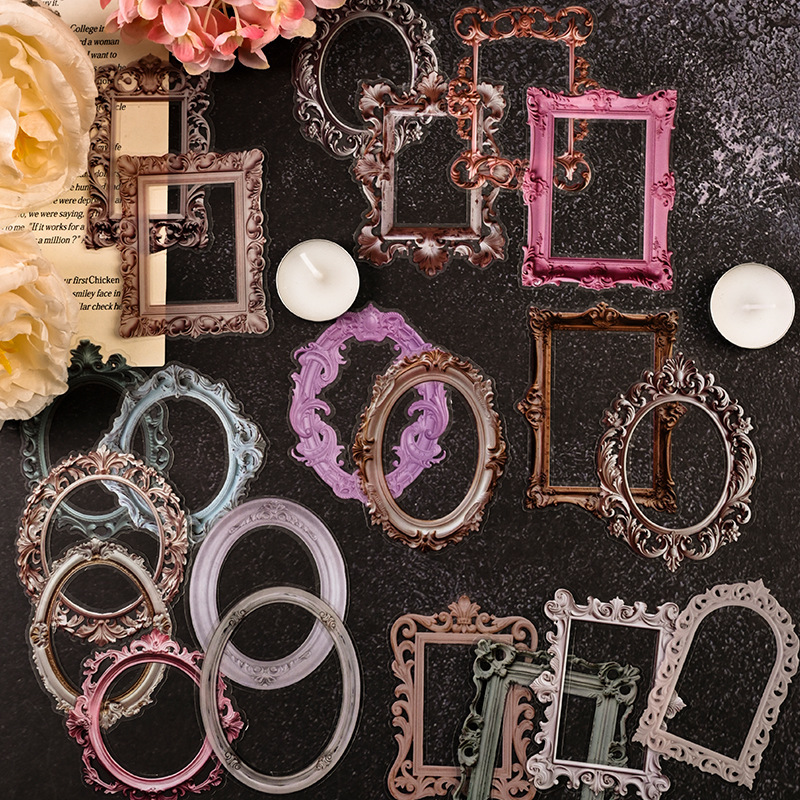 Retro Frame Handbook Sticker Pack and Paper Photo Frame Border Decorative Stickers Free of Cutting Collage Material DIY Diary Decoration Retro Frame Handbook Sticker Pack and Paper Photo Frame Border Decorative Stickers Free of Cutting Collage Material DIY Diary Decoration