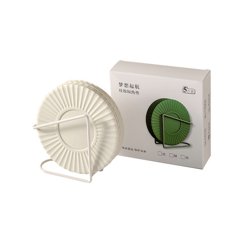 Modern minimalist kitchen round tea coaster dining mat silicone heat-resistant pad table bowl coaster cup holder heat insulating pad anti-slip pad