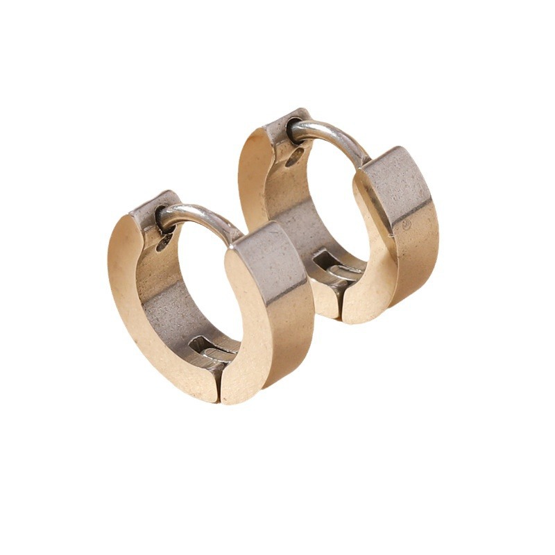 Fábrica directa pendientes de acero inoxidable personalidad de moda masculina y femenina creativa pernos redondos simple joyería pernos de oreja universal